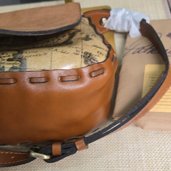 Patricia Nash Tan and Brown Map Print Shoulder Bag - Picture 12 of 16